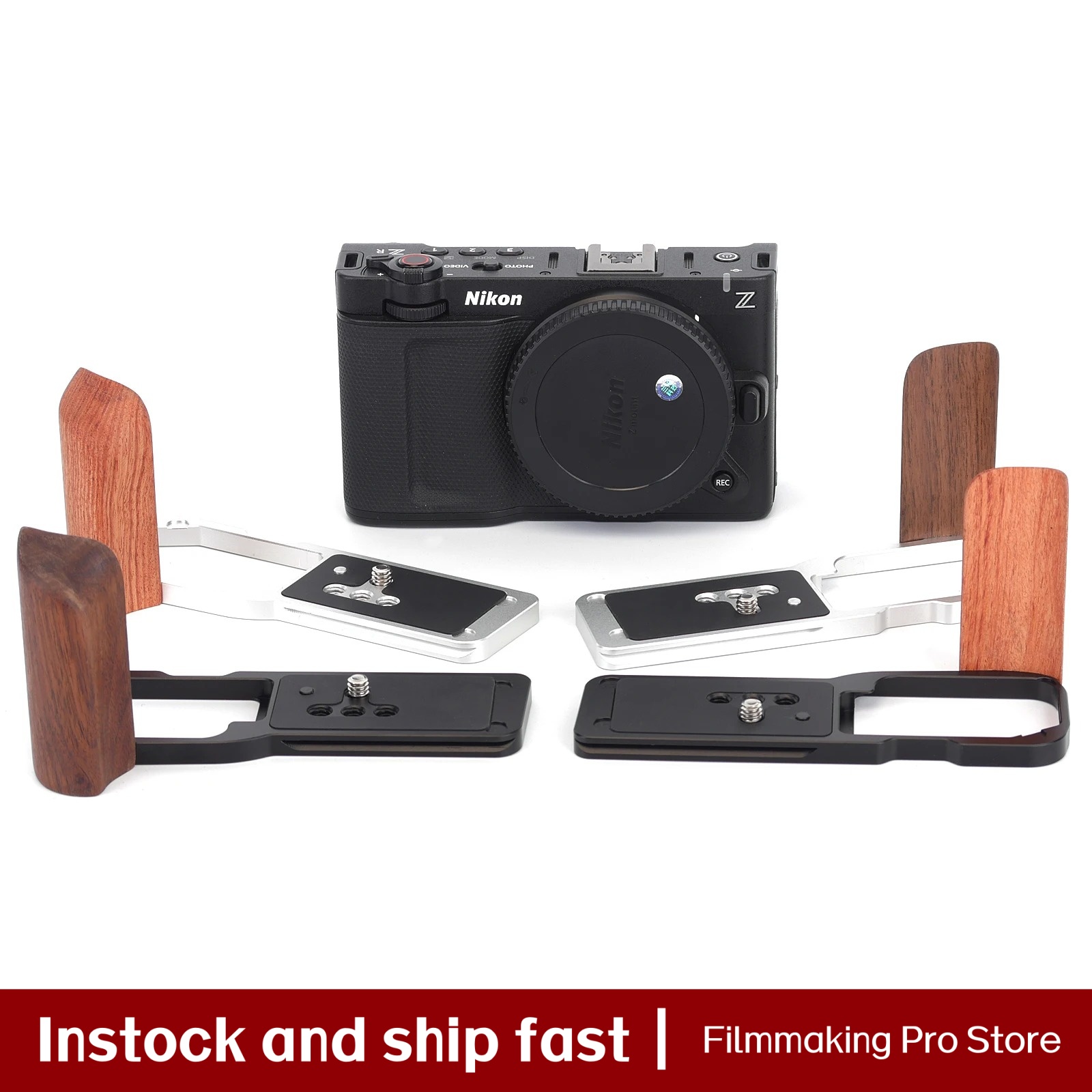 Camera Cage Baseplate - Poignée en bois pour appareil photo