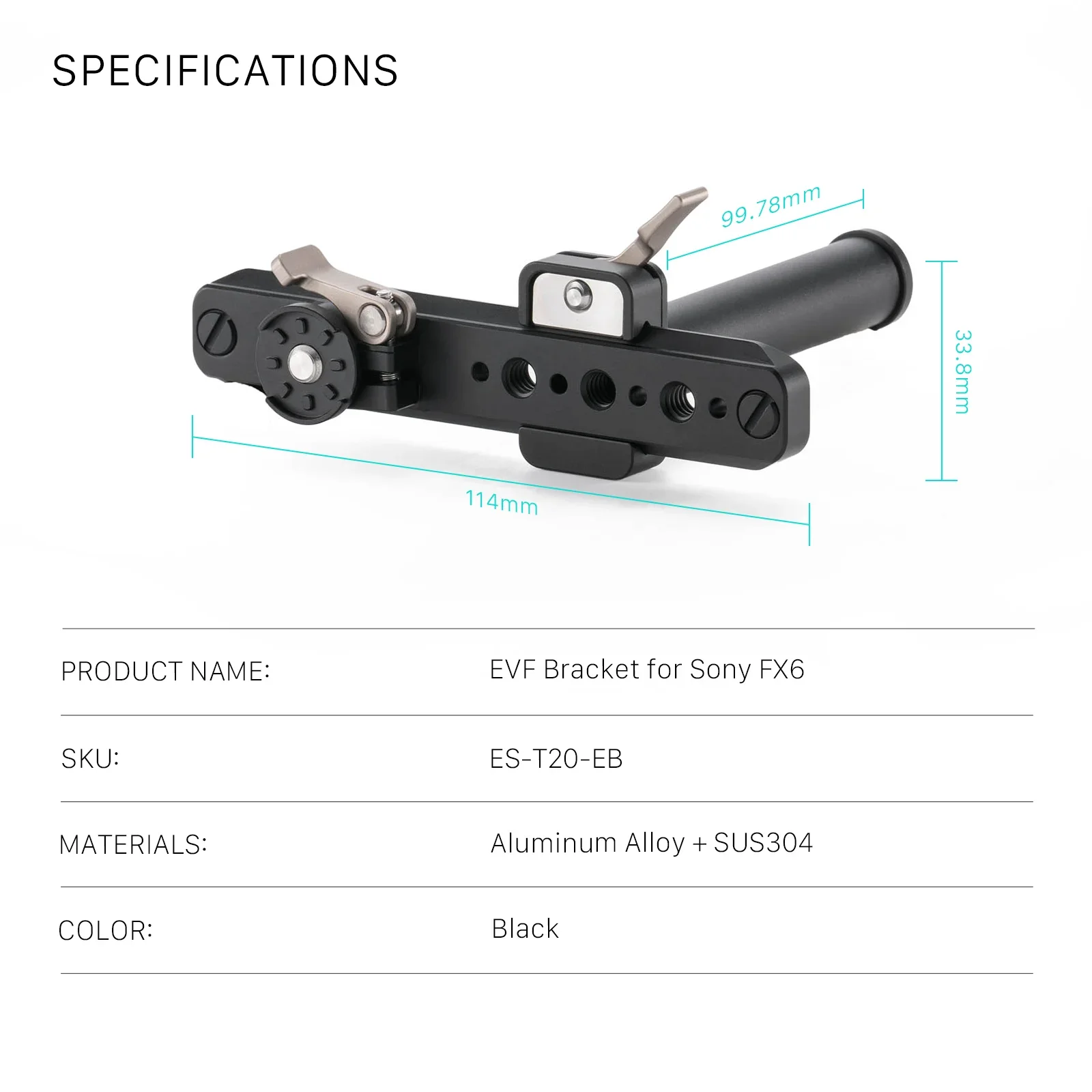 TILTA ES-T20-EB Support EVF po - Camera Cage Baseplate avis et prix