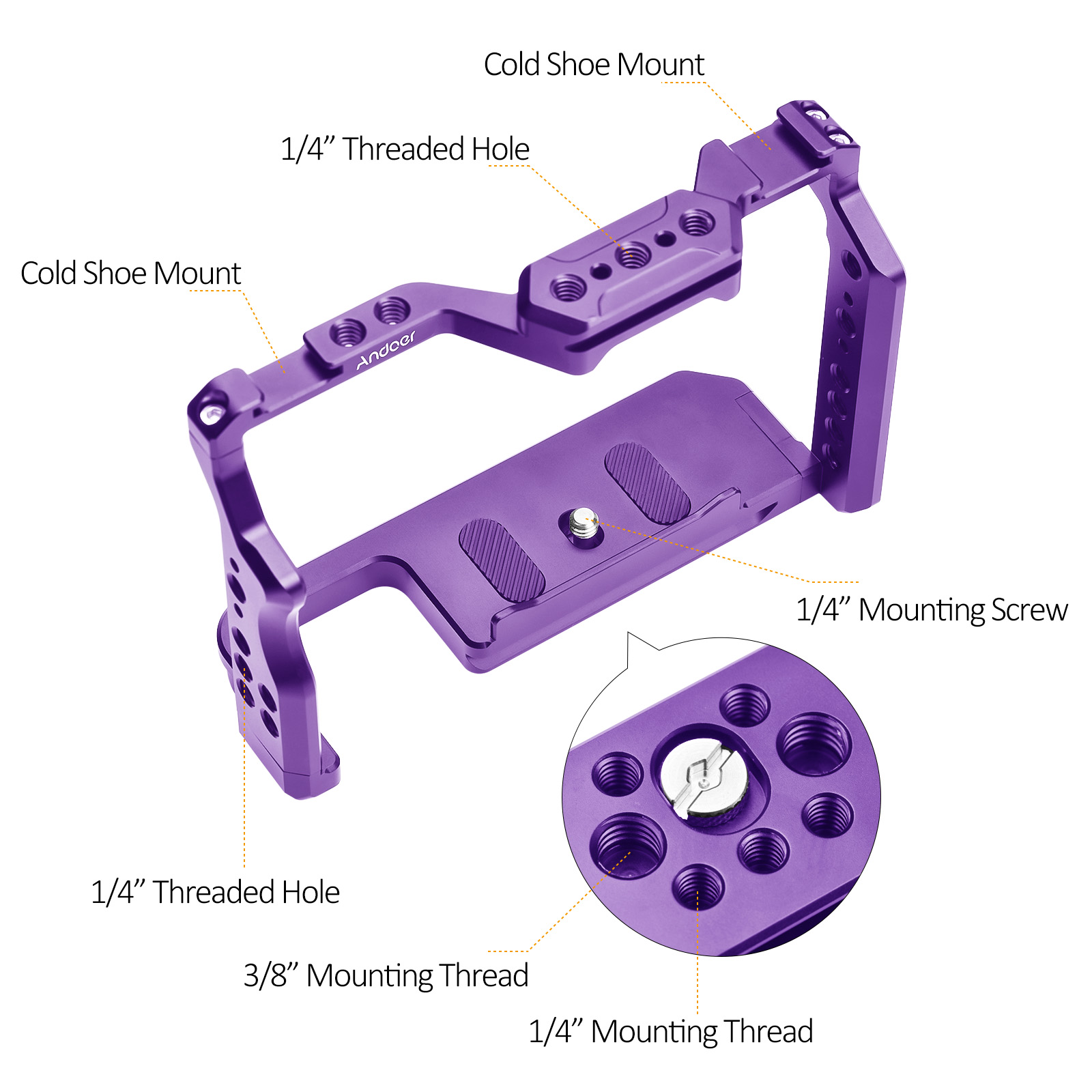 Cage de caméra Andoer Cage vid - Camera Cage Baseplate avis et prix