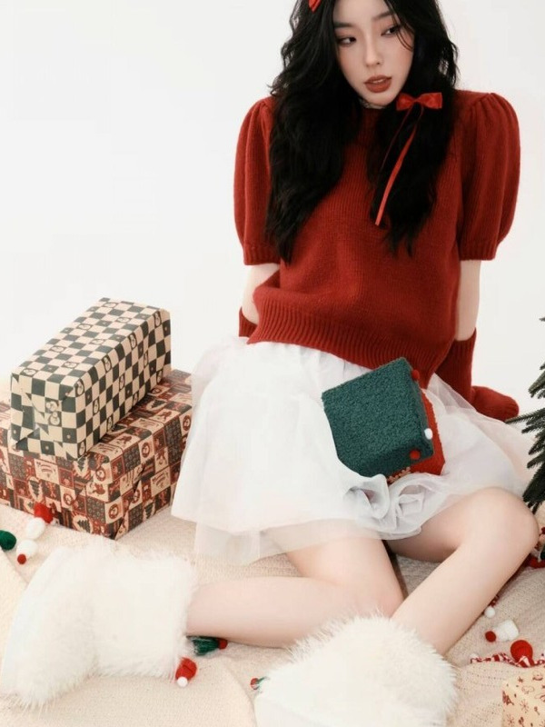 Pull rouge thème Noël, pour st - Photography Studio avis et prix